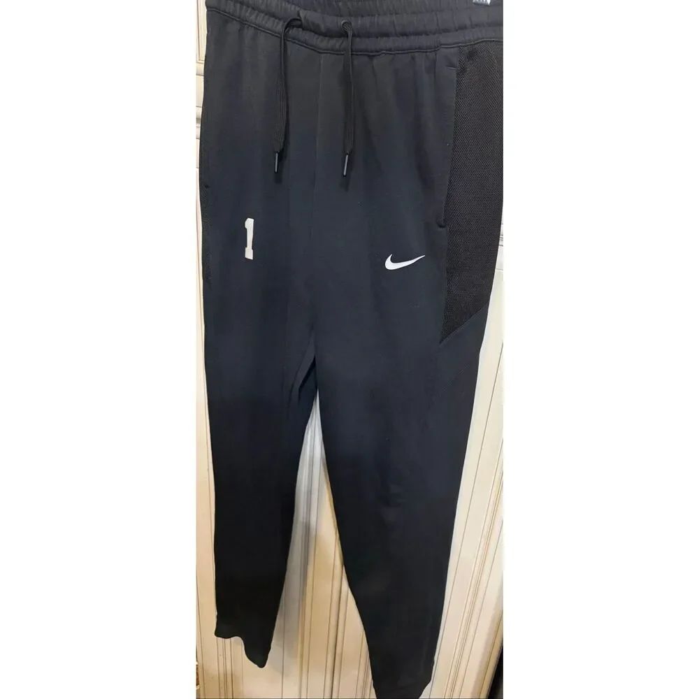 Nike Youth Dri-Fit Showtime Basketball Jogger Pants Black White Size Small